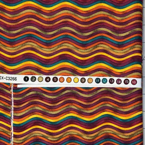 Timeless Treasures Wavy Striped Desert Dunes Cotton Fabric Print - Over 1 Yard - Picture 4 of 6